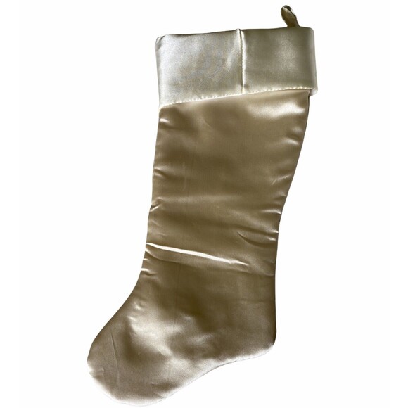 Martha Stewart Everyday Hand Beaded Embroidered Off White Christmas Stocking - Picture 3 of 6